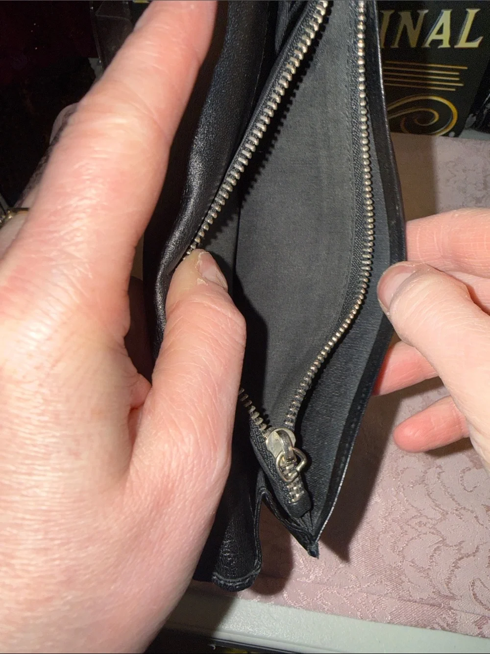 Dior Black Embossed Long Leather Wallet